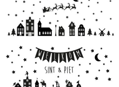 raamstickers-sinterklaas-sint-en-piet-kerst-raamdecoratie-ideeen-zwart-Sinterklaas-herbruikbaar-statisch